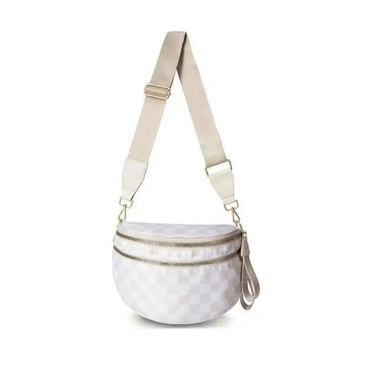 **RESERVE** BEIGE CHECKERED BUM BAG